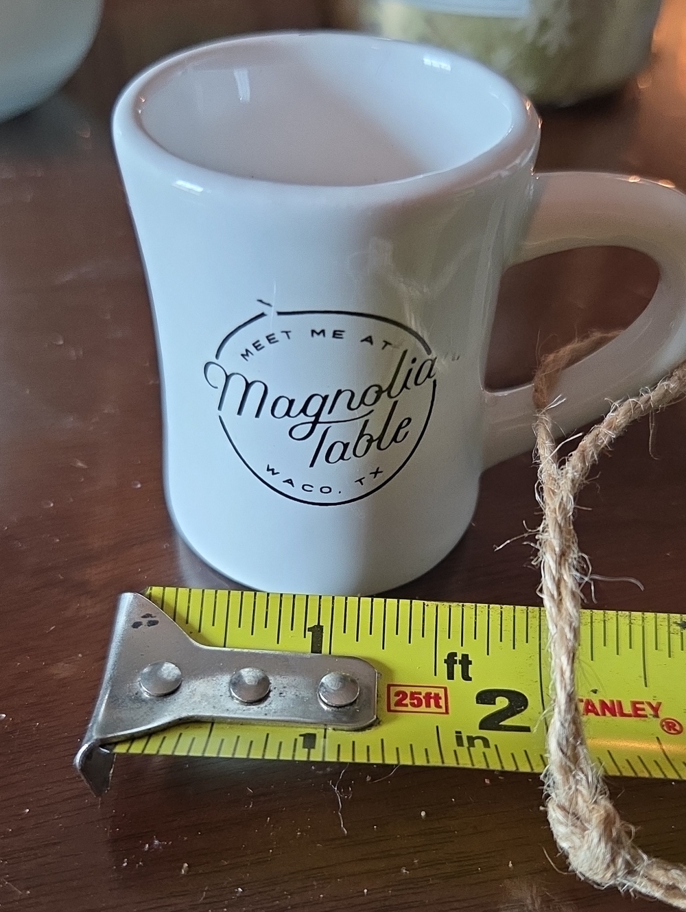 Ornament Mini Magnolia White Ceramic Mug with Black Logo - Picture 2 of 2